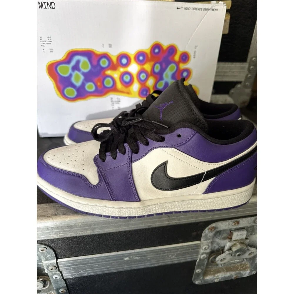 Jordan 1 Low Court Purple Size 9 Mens All The Stars Worn One Time